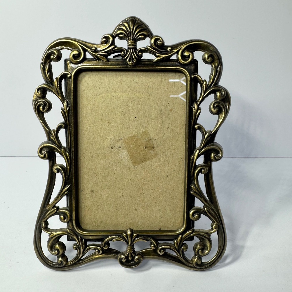 Burnes of Boston Ornate Gold Scroll Metal 3x4.5 Picture Frame Victorian Style